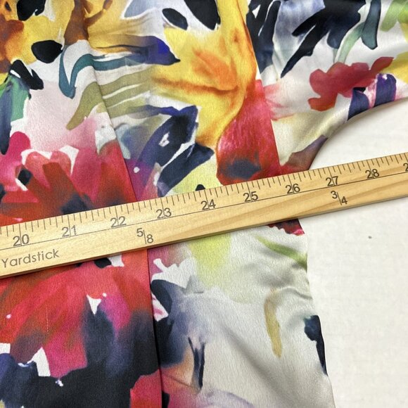 Sioni Sweater Womens 1X Colorful Floral Satin Panel Front Black Knit Pullover - Picture 10 of 10